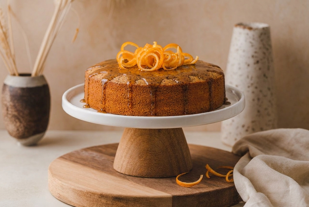 Bizcocho de naranja y té negro