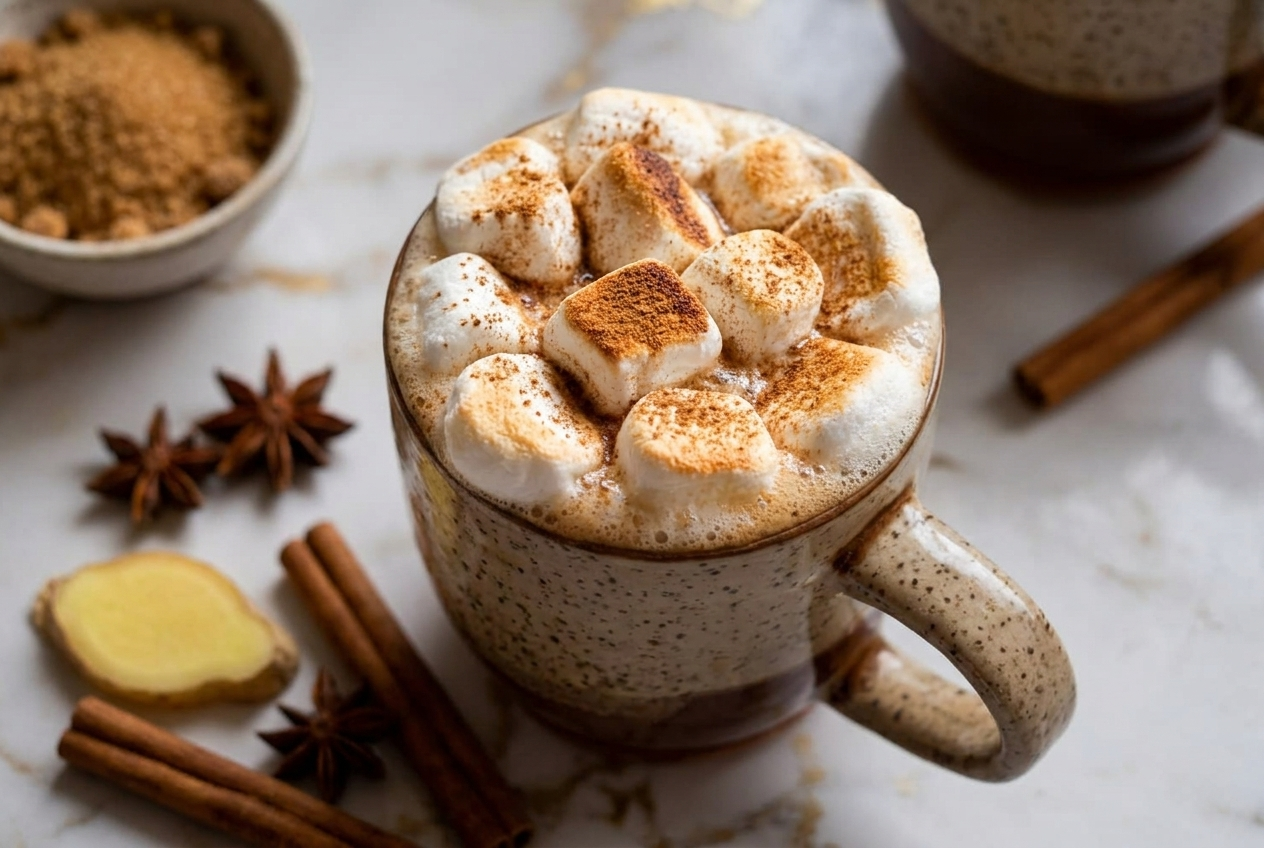 Masala Chai con marshmallows tostados